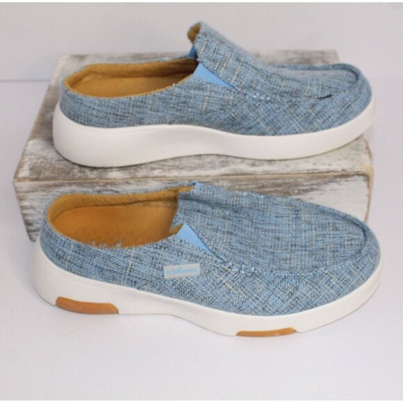 Ortho Comfoot Women's Slip On Mules Lt. Blue Tweed Casual Shoes Size 37 US 7 - Picture 6 of 11